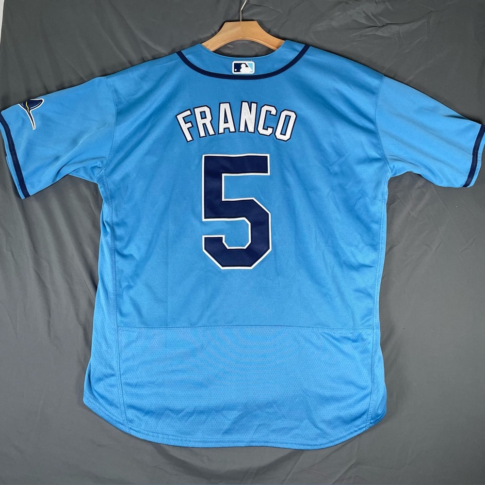 Wander Franco Tampa Bay Rays Jersey Men's Size 48 Nike Blue MLB Authentic